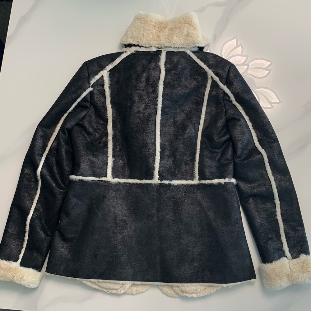 Rachel Roy Suede/Faux Fur Coat - Picture 2 of 5